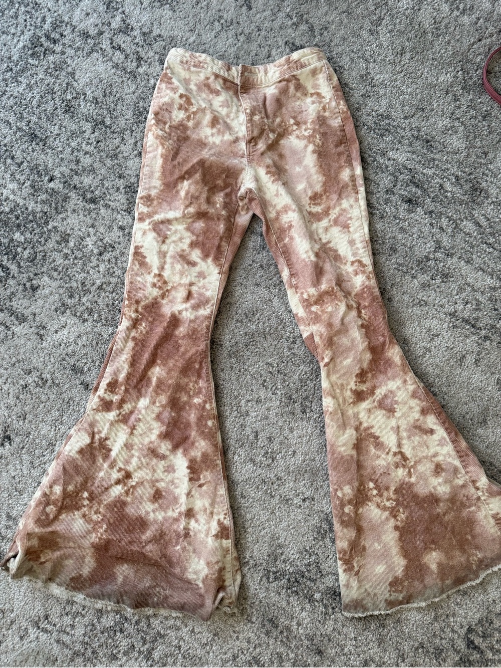Altar'd State Mauve Pink Tie-Dye Corduroy  Bell Bottoms